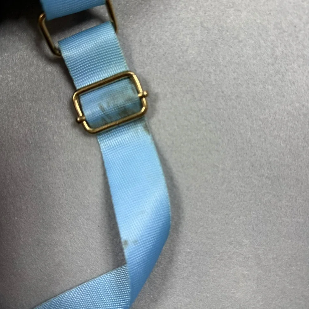 Bluey and Bingo All Over Print Mini Backpack Light Blue Gold Zipper Pocket